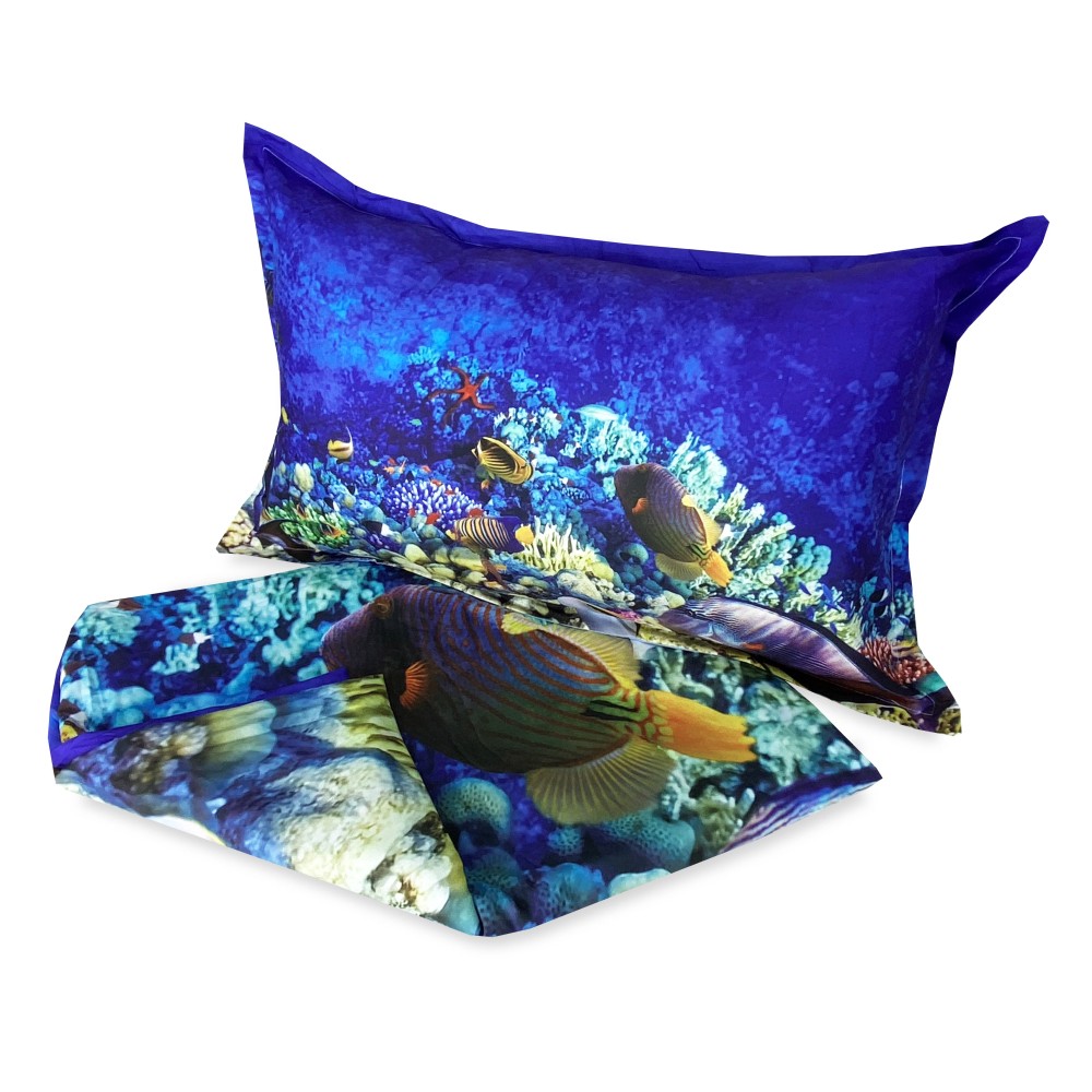 Duvet Cover Sateen HD PHOTOGRAPHIC Tropical Fish CORAL REEF