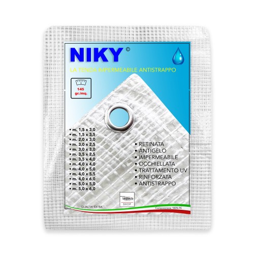 NIKI © TARPAULIN Tear-resistant mesh Rain curtain Balcony with eyelets