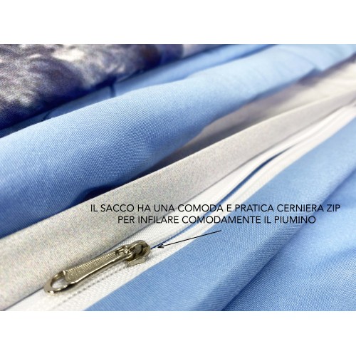 Housse de couette Sateen HD photo maison neige double cm. 250x200