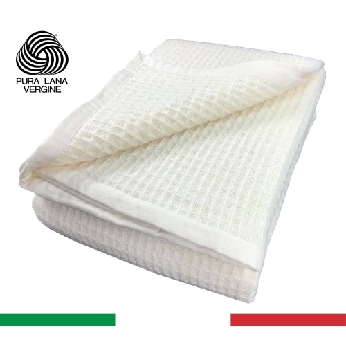 Maia Summer Wool Blanket - Reine Schurwolle - leicht und atmungsaktiv - Anti-Pilling - Made in Italy