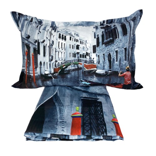 BETTBEZUG SATIN HD FOTOGRAFICO VENEZIA Doppelgondel cm. 250x200 mm