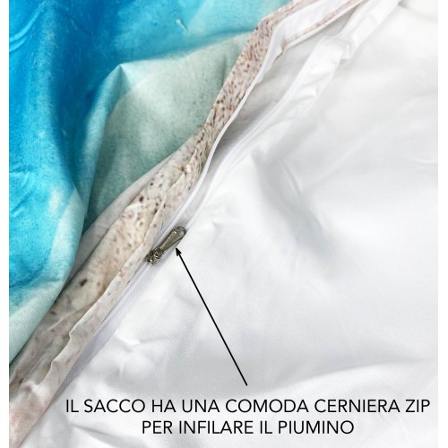 Housse de couette Sateen HD Photographie Tortue Marine Double cm. 250x200