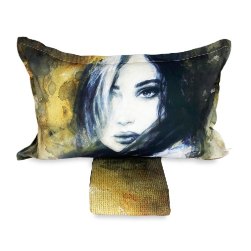 Housse de couette Sateen HD Photographique Peint Femme Isabel Double cm. 250x200 or