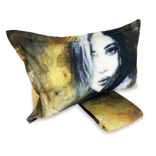 Housse de couette Sateen HD Photographique Peint Femme Isabel Double cm. 250x200 or