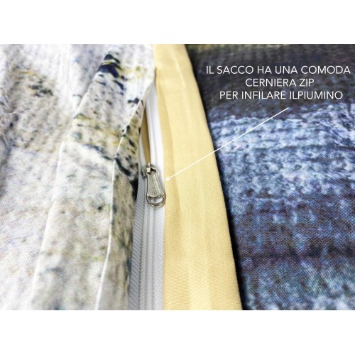 DUVET COVER SATIN HD PHOTOGRAPHIC Painting WOMAN Isabel Double cm. 250x200 gold