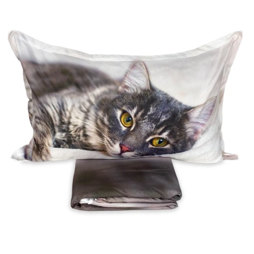 Housse de couette Sateen HD Photographique Chat Couché