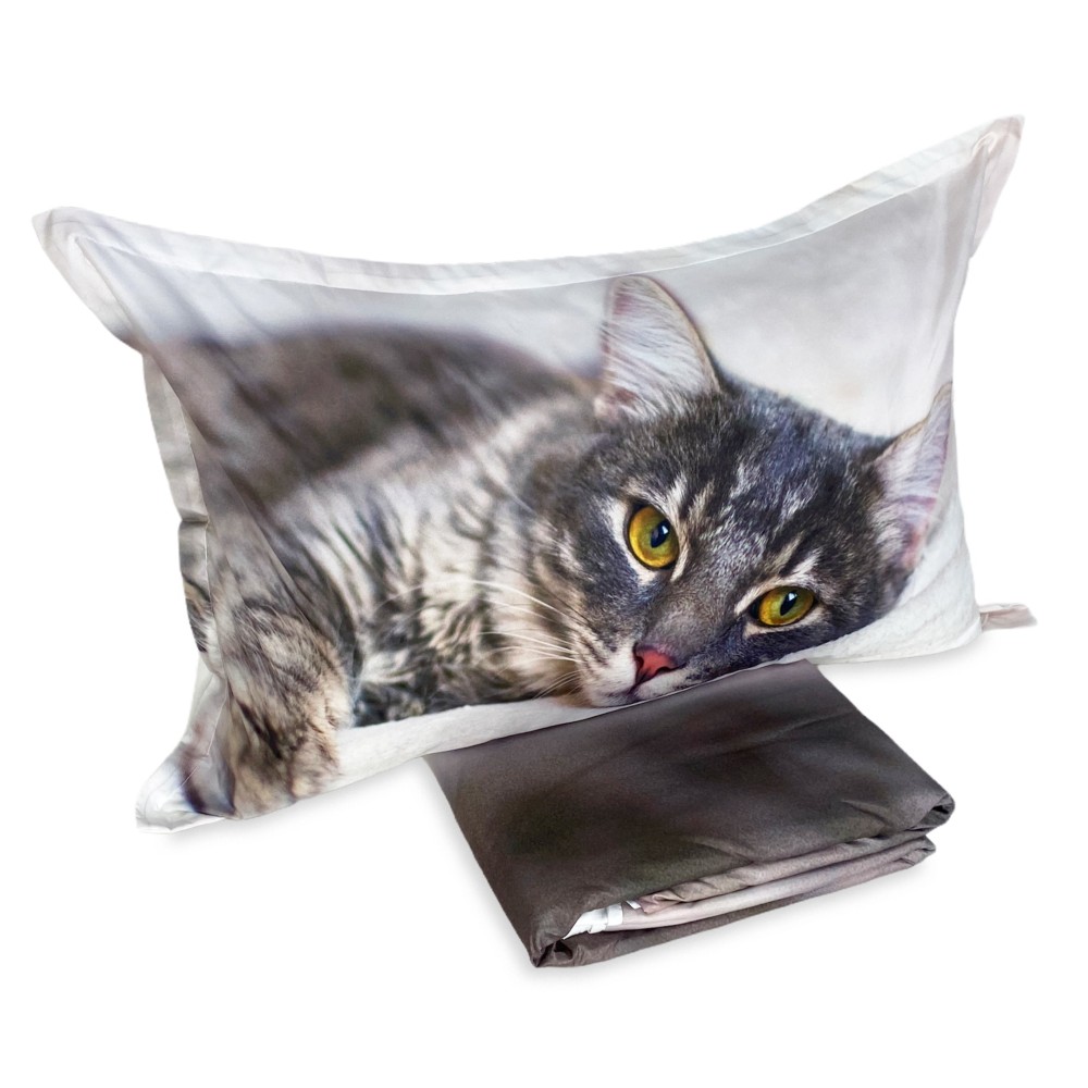Duvet Cover Rasatello HD PHOTOGRAPHIC CAT lying down