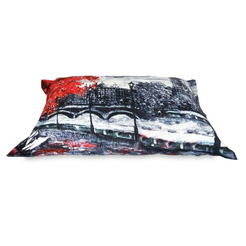 DUVET COVER SATIN HD PHOTOGRAPHIC painted LONDON Double cm. 250x200 mm