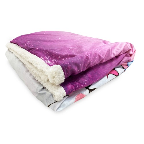 PLAID Fleece Decke Sherpa Fantasy HD UNICORN pink für Mädchen und Mädchen