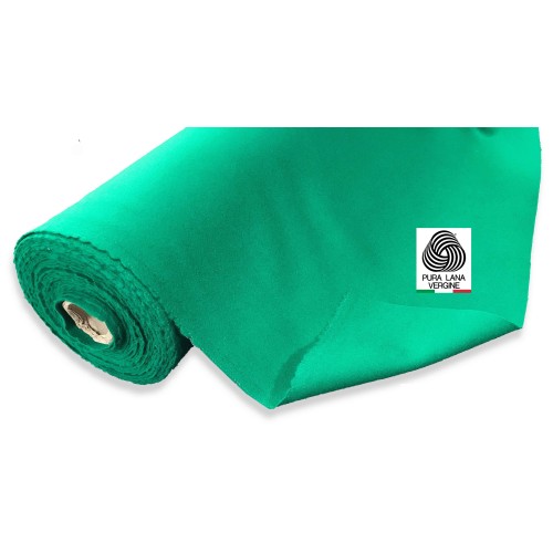 TABLE COVER CLOTH QUEEN GAME POKER CARDS IN GREEN WOOL BY THE METER CUSTOMIZED H.cm. 150 WITH HOLOGRAM BY METER