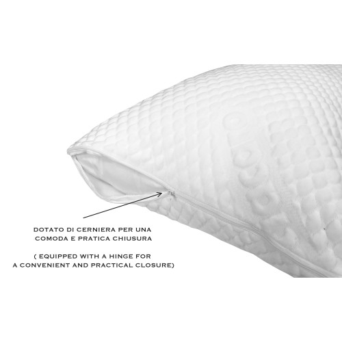 HYPOALLERGENIC ANTI-MITE PILLOWCASE massaging 1 SQUARE AND A HALF with zipper CM. 50X120 French size