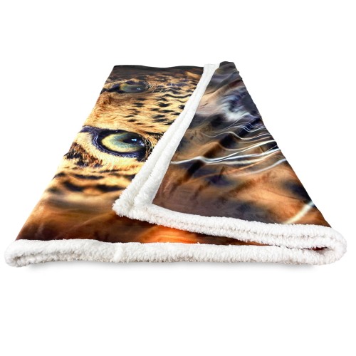 PLAID FLEECE blanket Sherpa fantasy HD leopard leopard
