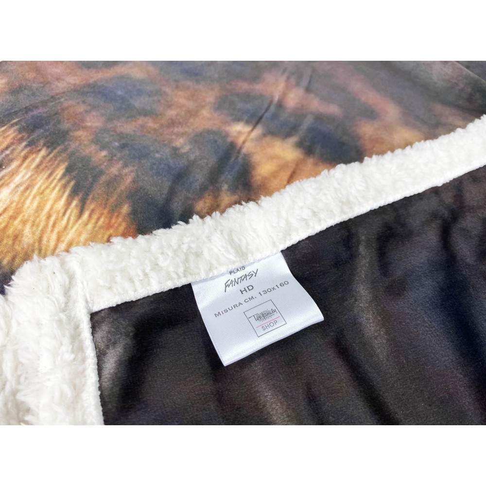 PLAID FLEECE blanket Sherpa fantasy HD leopard leopard