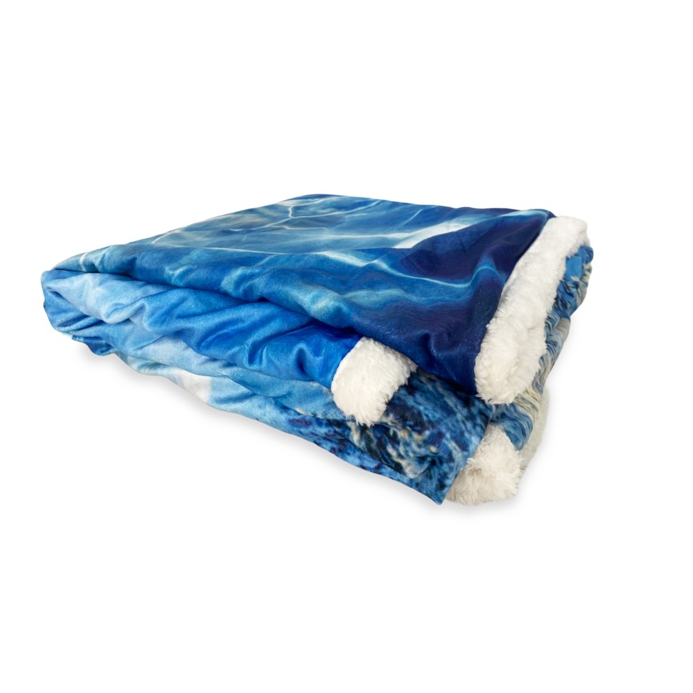 PLAID coperta IN PILE SHERPA fantasy HD LAGO ghiacciato