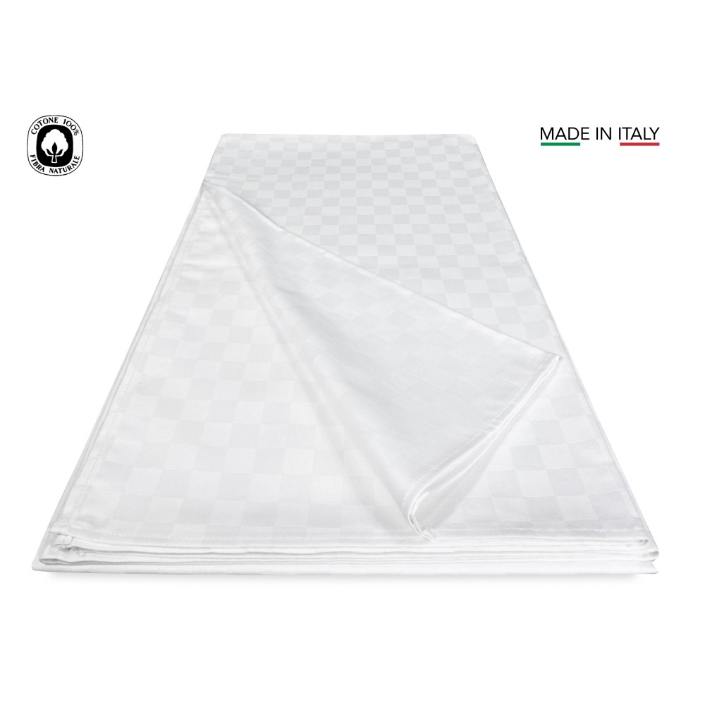 NAPPE SERVICE FLANDRE BLANCHE pur coton AVEC SERVIETTES
