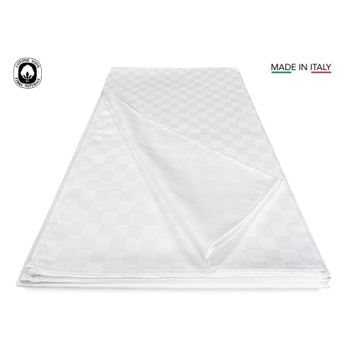TABLECLOTH SERVICE FLANDERS WHITE PURE COTTON WITH NAPKINS
