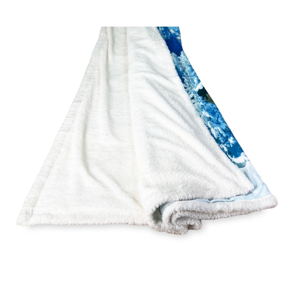 PLAID FLEECE blanket Sherpa fantasy HD SNOW HUT
