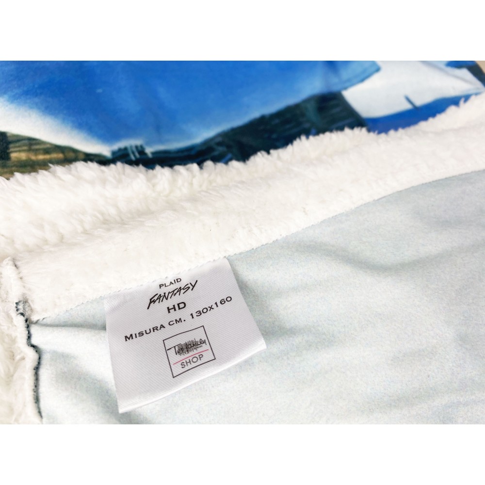 PLAID FLEECE blanket Sherpa fantasy HD SNOW HUT