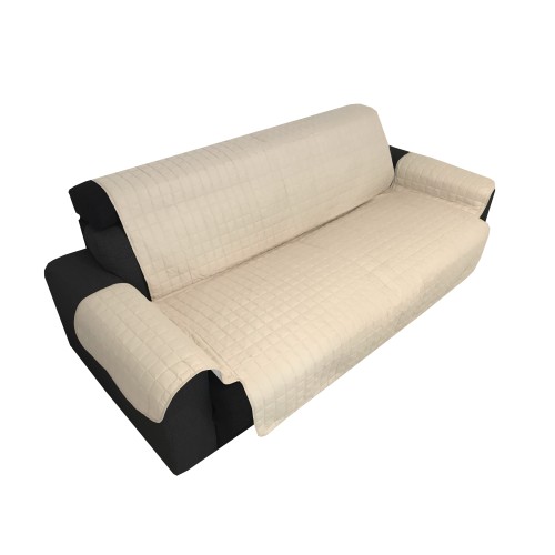 FUNDA DE SOFÁ PN PROTECTOR DE SOFÁ ELEGANCE RESISTENTE A LAS MANCHAS ACOLCHADO CREMA TAPA LISA