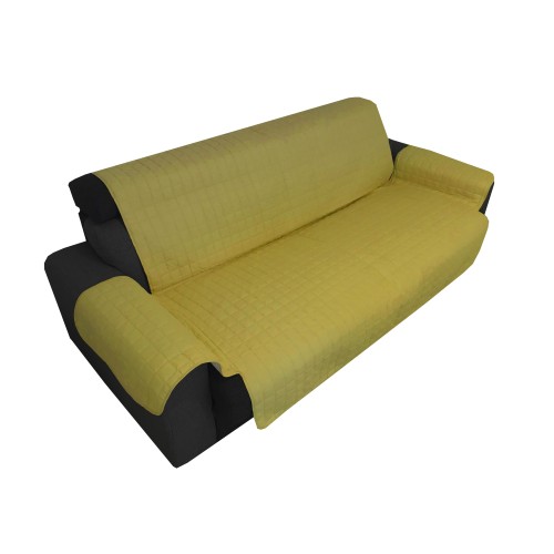 Couverture de canapé OU SALVADIVANO L'ÉLÉGANCE DE L'OR JAUNE ET RÉSISTANT AUX TACHES MATELASSÉ SUPÉRIEURE LISSE