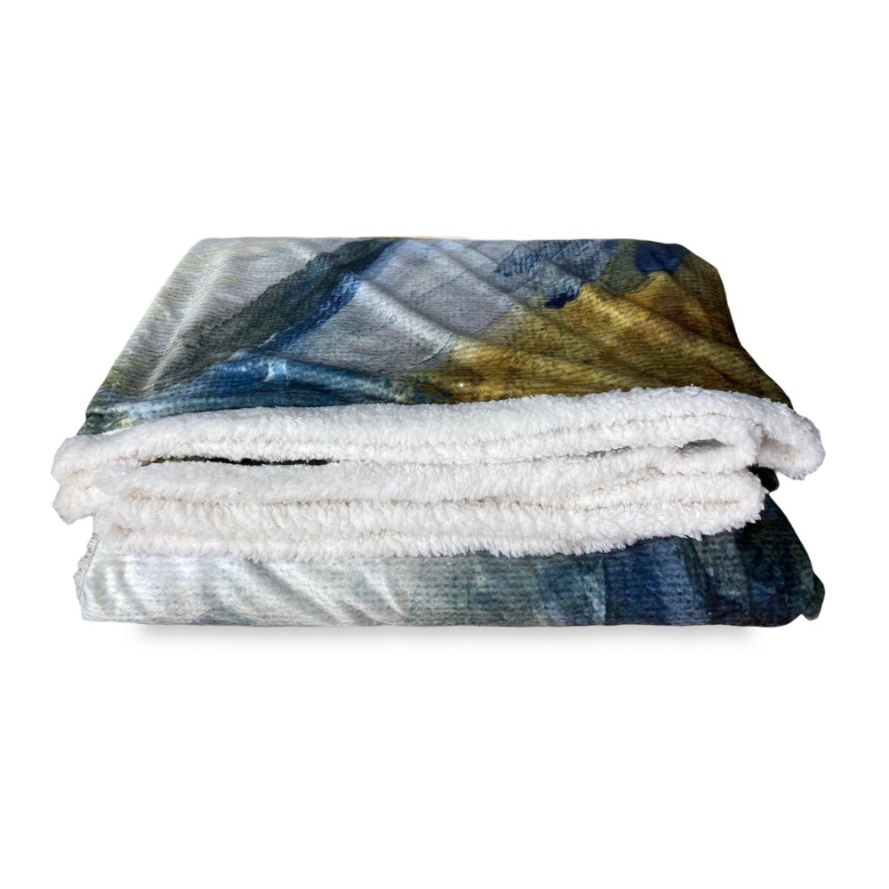 Manta de vellón a cuadros Sherpa Fantasy HD Pintura MUJER Isabel Gold