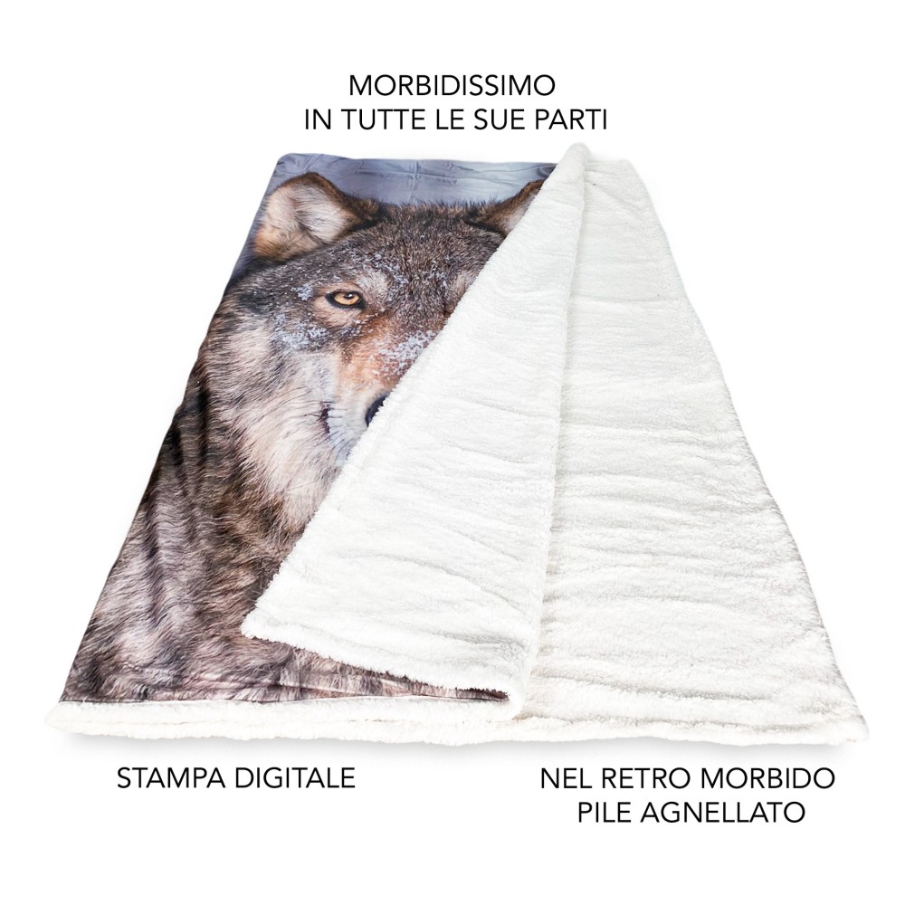 Manta de vellón a cuadros sherpa fantasía HD WOLF