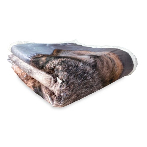 PLAID coperta IN PILE SHERPA fantasy HD LUPO