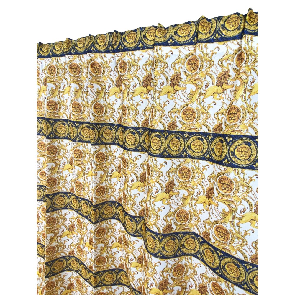 VERSUS Luxus Vorhang Löwenköpfe cm.160X300 hergestellt MADE in ITALY Leinenmischung