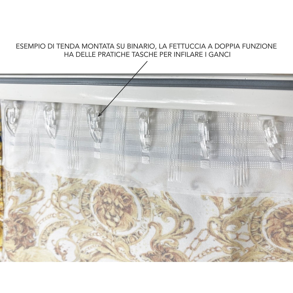 Têtes de rideaux de luxe de lion cm.160x300 emballés MADE in ITALY mélange de lin