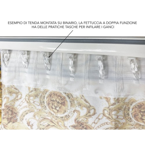 VERSUS luxury CURTAIN lion heads cm.160X300 made MADE in ITALY linen blend