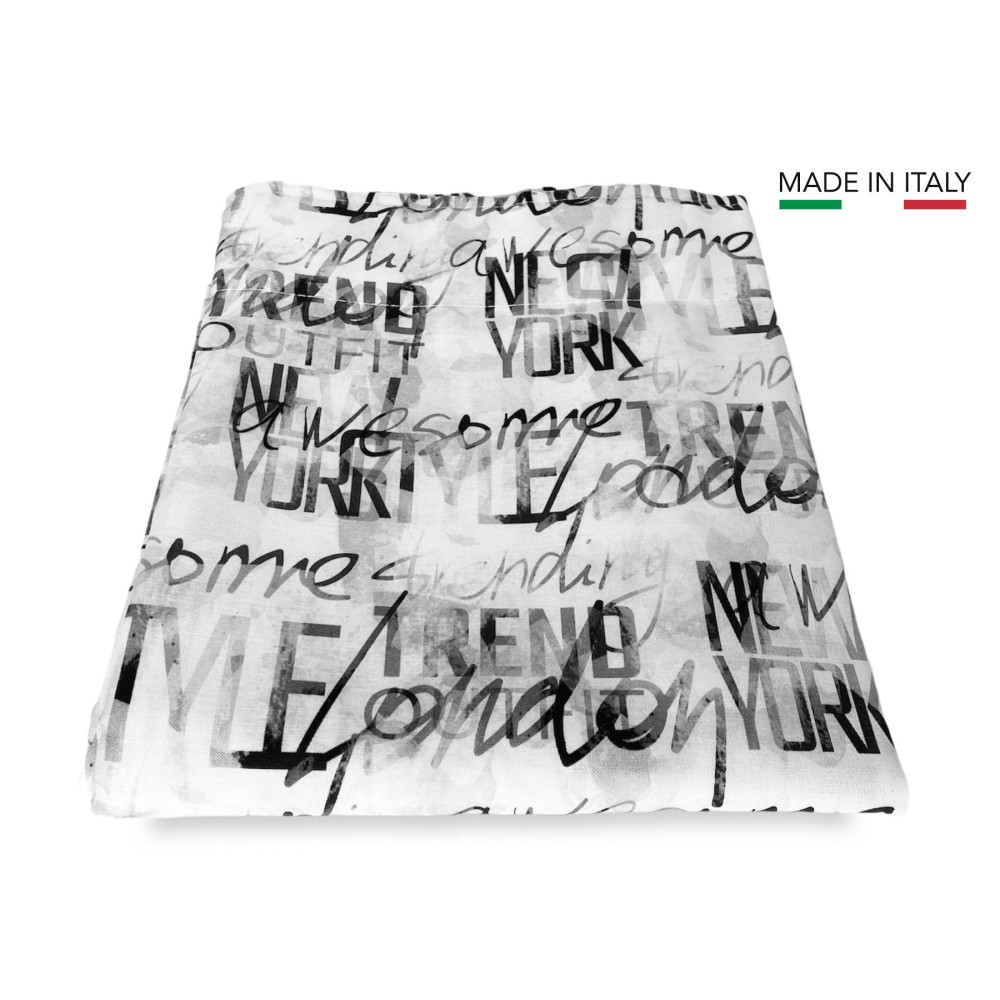 Modern CURTAIN LETTERING cm.160X300 made MADE in ITALY linen blend