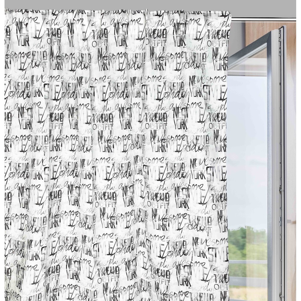 Moderner CURTAIN LETTERING cm.160X300 made MADE in ITALY Leinenmischung