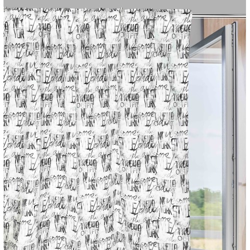 Modern CURTAIN LETTERING cm.160X300 made MADE in ITALY linen blend