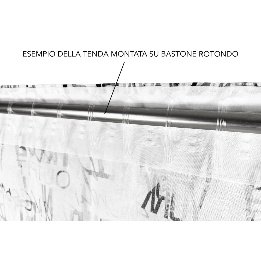 TENDA moderna SCRITTE cm.160X300 confezionata MADE in ITALY misto lino