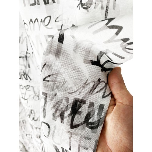 LETRAS DE CORTINA modernas cm.160X300 hechas MADE en mezcla de lino ITALIA