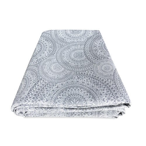 TELO ARREDO copritutto GRAN FOULARD COPRILETTO copridivano TESSUTO LONETA CERCHI grigio