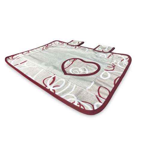 BACKOFENABDECKUNG OFENABDECKUNG AUS ROTEM STREAMER-STOFF