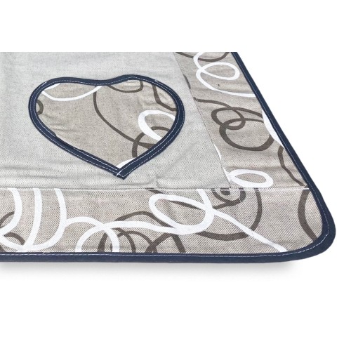 BACKOFENABDECKUNG OFENABDECKUNG AUS GRAUEM STREAMER-STOFF