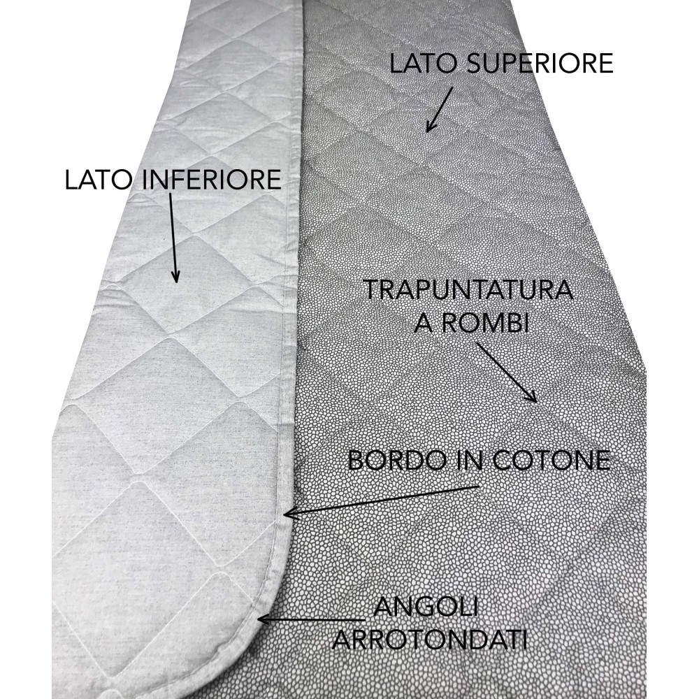 NEW BOY grey quilted bedspread in PURE COTTON