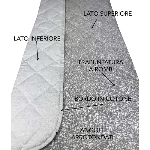 NEU BOY graue gesteppte Tagesdecke aus REINER BAUMWOLLE