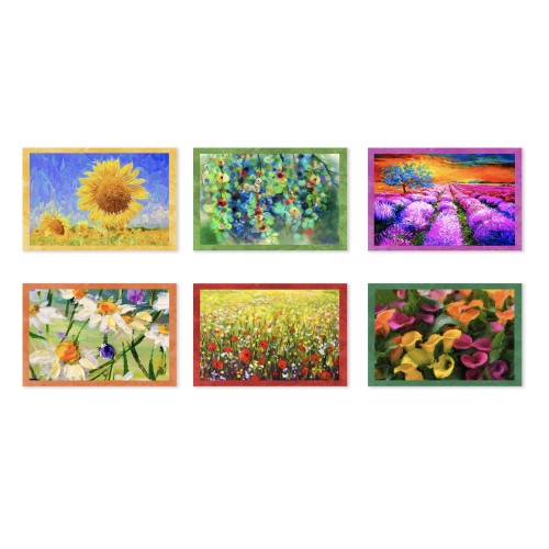 SET 6 PEZZI Strofinaccio QUADRI D'AUTORE in puro cotone stampato in ALTA definizione misura MAXI