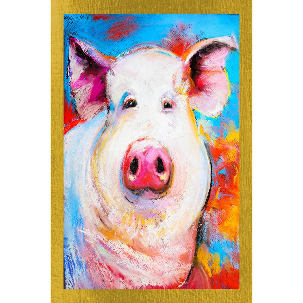 6 PIECES SET PAINTED ANIMALS tea towel in pure cotton printed in HIGH definition MAXI size