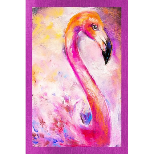 6 PIECES SET PAINTED ANIMALS tea towel in pure cotton printed in HIGH definition MAXI size