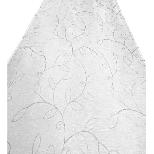 PAIRE DE RIDEAUX NOEMI BRODERIE MODERN GRIS FEUILLE