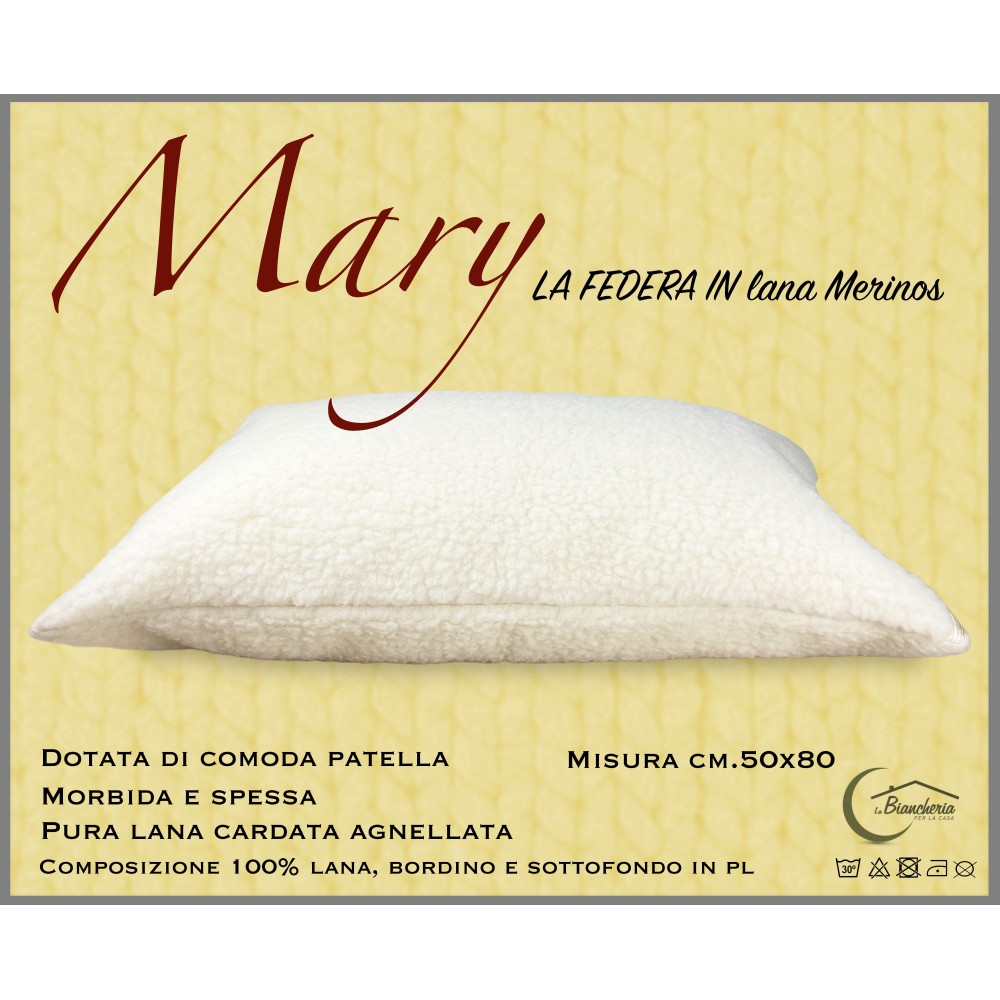 FUNDA DE ALMOHADA DE LANA MARY MERINO Made in Italy
