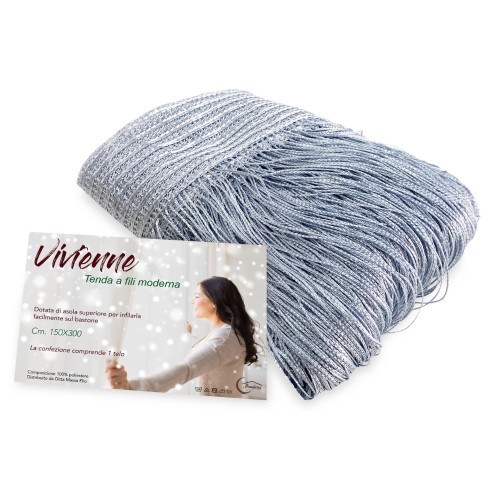 Vivienne DRAHTVORHANG für Tür CM. 150X300 einfarbig GRAU