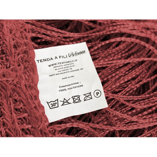 VIVIENNE RIDEAU FIL pour porte cm. 150X300 uni BORDEAUX