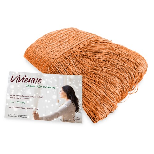 Vivienne WIRE CURTAIN for door CM. 150X300 solid color ORANGE