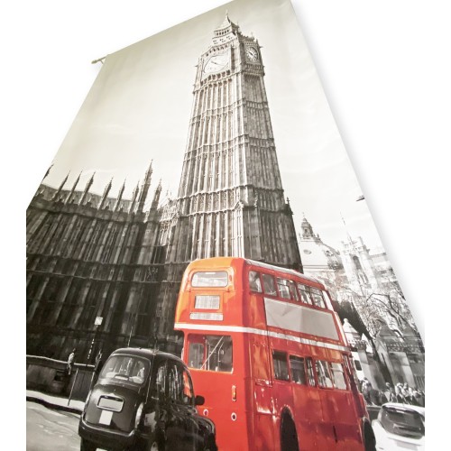 LONDON ZELT English BUS cm.160X240 hergestellt MADE in ITALY Leinenmischung