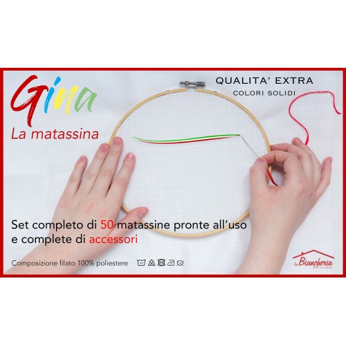 Set 50 Matassine Punto Croce GINA la matassina filato per ricamare filo e KIT ricamo